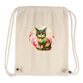 Color Burst Cat - Stanley/Stella Recycled Gym Bag - natural - Front
