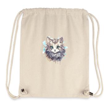 Cat - illustration - Stanley/Stella Recycled Gym Bag - natural - Front