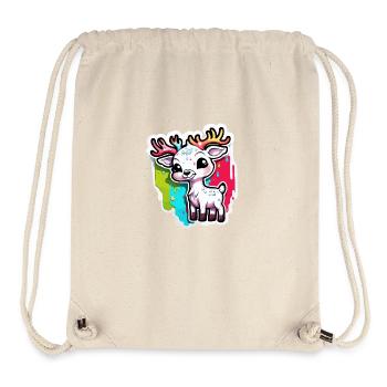 Reindeer / Deer / Animal / Children's Motif / Christmas - Stanley/Stella Recycled Gym Bag - natural - Front
