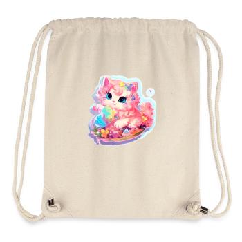 Katze - Illustration - Stanley/Stella recycelter Gym Bag - Naturweiß - Vorne