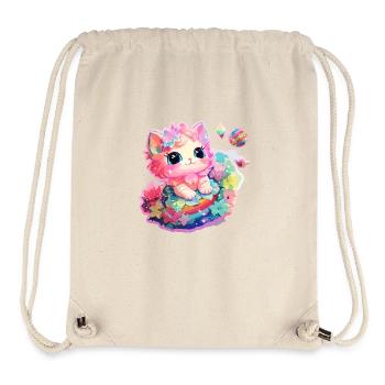 Cat - illustration - Stanley/Stella Recycled Gym Bag - natural - Front