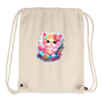 Katze - Illustration - Stanley/Stella recycelter Gym Bag - Naturweiß - Vorne