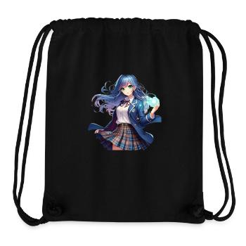Manga-Anime-Mädchen in Schuluniform - Stanley/Stella recycelter Gym Bag - Schwarz - Vorne