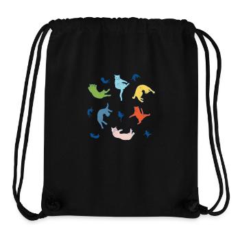 Chute de chats - Sac à cordon recyclé Stanley/Stella - noir - Devant