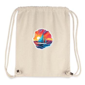 Sailboat - illustration - Stanley/Stella Recycled Gym Bag - natural - Front