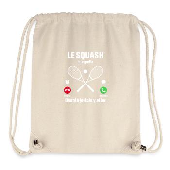 Le Squash m'appelle idée cadeau Squash - Sac à cordon recyclé Stanley/Stella - blanc naturel - Devant