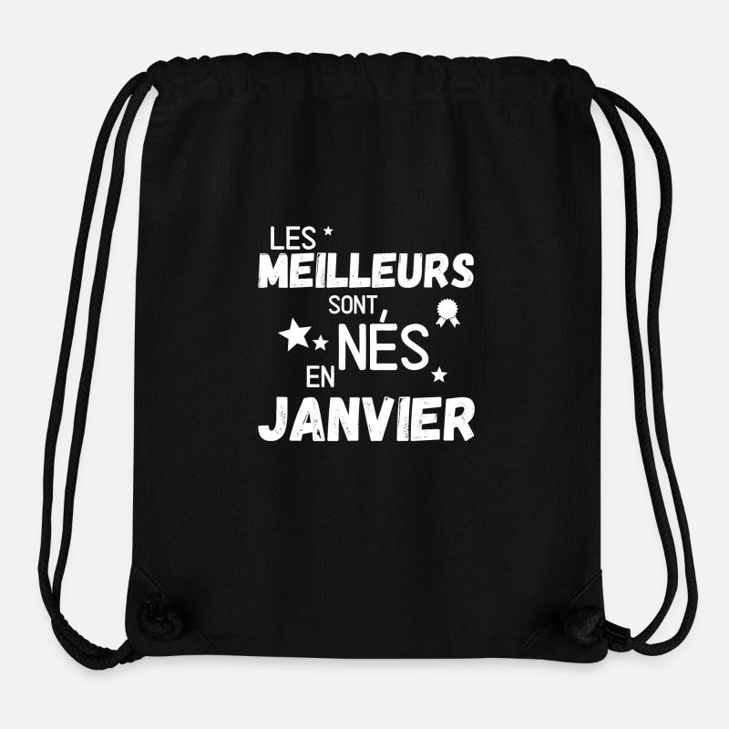 Les meillures sont nes en Janvier - Sac à cordon recyclé Stanley/Stella - noir