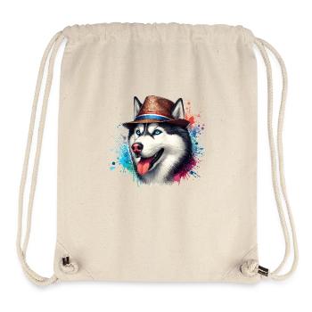 Husky head with hat - Stanley/Stella Recycled Gym Bag - natural - Front