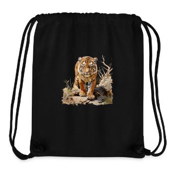 The striped pattern makes a tiger famous - Stanley/Stella Recycled Gym Bag - black - Front