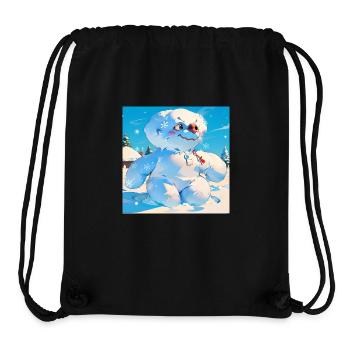 Bonhomme de neige - Sac à cordon recyclé Stanley/Stella - noir - Devant