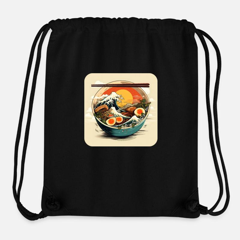 Vague de ramen - Sac à cordon recyclé Stanley/Stella - noir