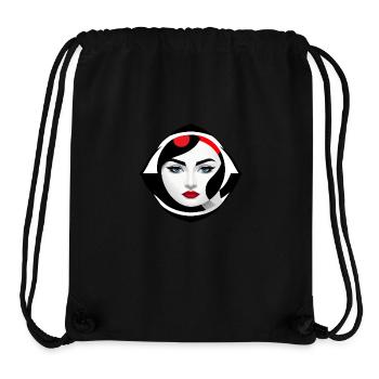 Frauengesicht in SW/W/Rot Abstrakter Illustration - Stanley/Stella recycelter Gym Bag - Schwarz - Vorne