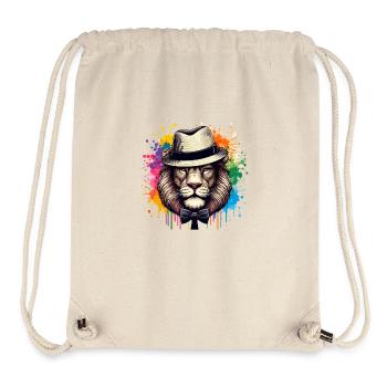 Lion with bow tie - Stanley/Stella Recycled Gym Bag - natural - Front