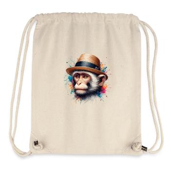 Cute Monkey with Hat: Adorable Animal - Stanley/Stella Recycled Gym Bag - natural - Front