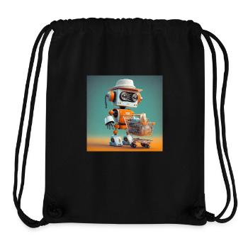 mignon petit robot vintage futuriste orange - Sac à cordon recyclé Stanley/Stella - noir - Devant