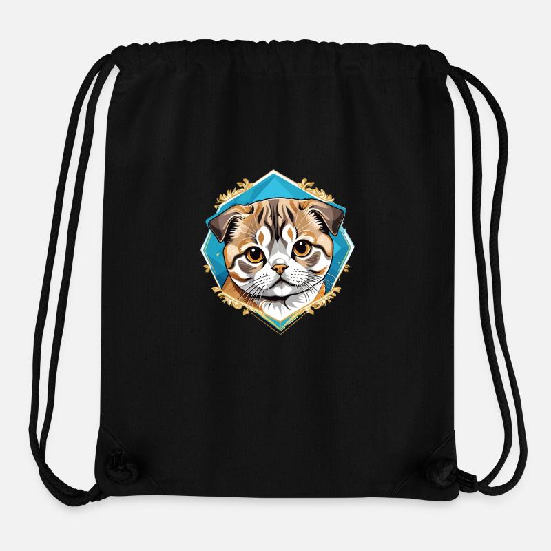 Scottish Fold Cat - Stanley/Stella Recycled Gym Bag - black