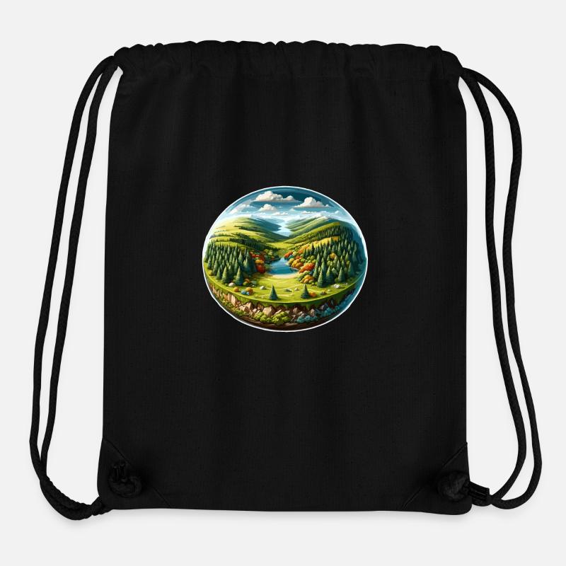 Landschaft - Illustration - Stanley/Stella recycelter Gym Bag - Schwarz