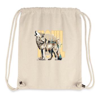 Heulender Wolf - Stanley/Stella recycelter Gym Bag - Naturweiß - Vorne