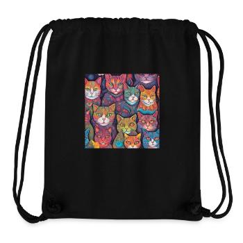 Bunte Katzen - Stanley/Stella recycelter Gym Bag - Schwarz - Vorne
