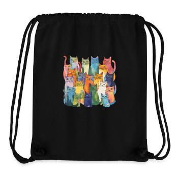 Bunte Katzen - Stanley/Stella recycelter Gym Bag - Schwarz - Vorne