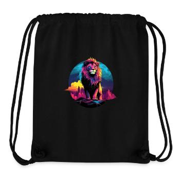 Löwen-Pop-Art - Stanley/Stella recycelter Gym Bag - Schwarz - Vorne