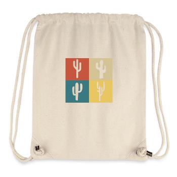 Retro Vintage Kaktus - Stanley/Stella recycelter Gym Bag - Naturweiß - Vorne