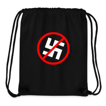 Contre le symbole de la croix gammée nazie - Sac à cordon recyclé Stanley/Stella - noir - Devant