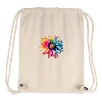 Multi-Colored Flower 1 - Stanley/Stella Recycled Gym Bag - natural - Front