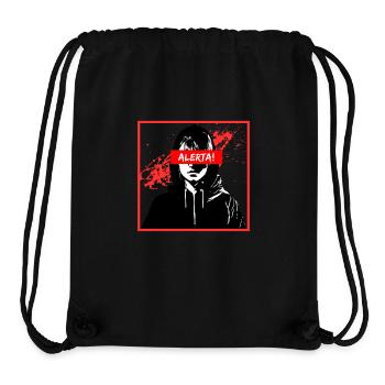 Alerta! Antifa Girl mit Farbspritzern - Stanley/Stella recycelter Gym Bag - Schwarz - Vorne