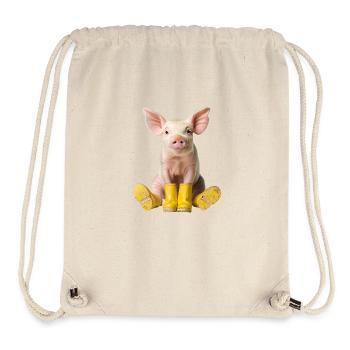 Little piglet in rubber boots - Stanley/Stella Recycled Gym Bag - natural - Front