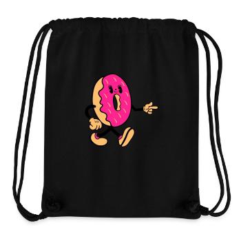 Bande dessinée Donut - Sac à cordon recyclé Stanley/Stella - noir - Devant