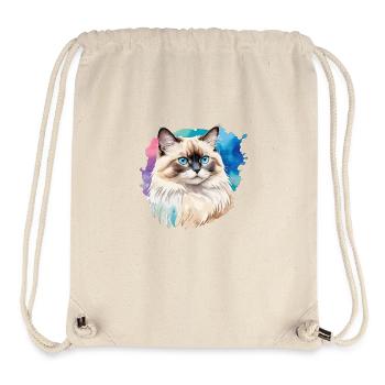 Birmakatze Wasserfarben - Stanley/Stella recycelter Gym Bag - Naturweiß - Vorne