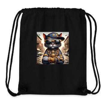 Gato Loco RapCat RapperCat Rapping Cat Klunker - Stanley/Stella Recycled Gym Bag - black - Front
