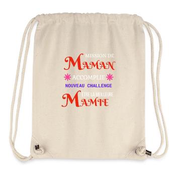 Mamie Annonce Grossesse - Sac à cordon recyclé Stanley/Stella - blanc naturel - Devant