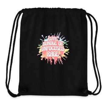 Lustiges niedliches Bündel von unfokussiertem Wut-Regenbogen-Goth - Stanley/Stella recycelter Gym Bag - Schwarz - Vorne