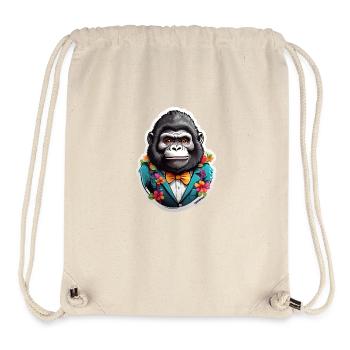 Lustiges Comic Gorilla - Stanley/Stella recycelter Gym Bag - Naturweiß - Vorne