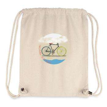 Kein Sprit, nur fahren - Fahrrad Radfahren Kunstdesign - Stanley/Stella recycelter Gym Bag - Naturweiß - Vorne