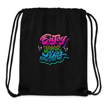 slogan illustration style art vector fashion graphics - Stanley/Stella Recycled Gym Bag - black - Front