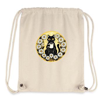 Kaffeeliebhaber Cafe Cat - Stanley/Stella recycelter Gym Bag - Naturweiß - Vorne