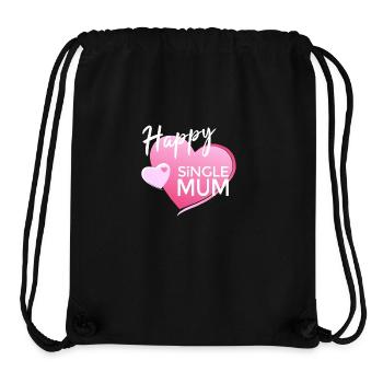 MAMAN CÉLIBATAIRE HEUREUSE - Sac à cordon recyclé Stanley/Stella - noir - Devant