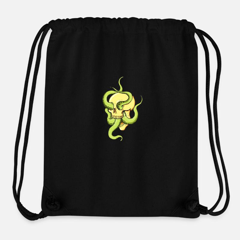 Crâne à tentacules - Sac à cordon recyclé Stanley/Stella - noir