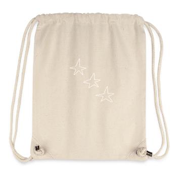 icône de formes d’étoiles à trois étoiles - Sac à cordon recyclé Stanley/Stella - blanc naturel - Devant