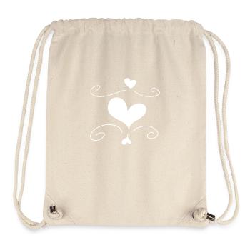 Coeur Amour Symbole Forme - Sac à cordon recyclé Stanley/Stella - blanc naturel - Devant