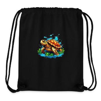 Cool Turtle - Stanley/Stella Recycled Gym Bag - black - Front