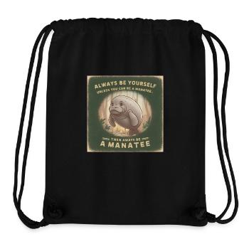 Sei Du selbst oder sei ein Manatee Lebensweisheit - Stanley/Stella recycelter Gym Bag - Schwarz - Vorne
