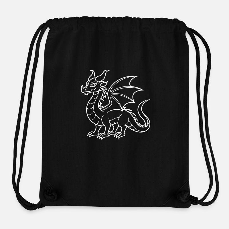 Ein Drache in weißen Linien - Stanley/Stella recycelter Gym Bag - Schwarz
