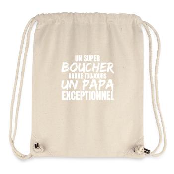 SUPER PAPA BOUCHER - Sac à cordon recyclé Stanley/Stella - blanc naturel - Devant