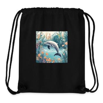 Poster für Kinder - Delfin - Stanley/Stella recycelter Gym Bag - Schwarz - Vorne