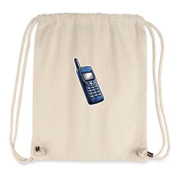 Téléphone portable rétro - Sac à cordon recyclé Stanley/Stella - blanc naturel - Devant