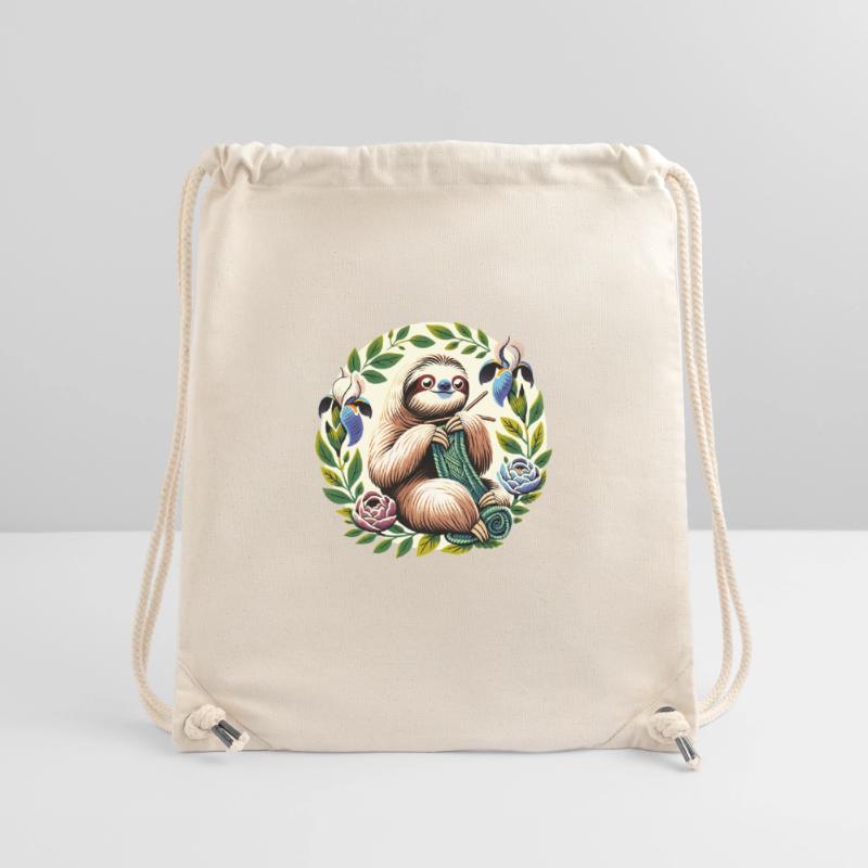 Knitting Sloth Stanley/Stella Recycled Gym Bag